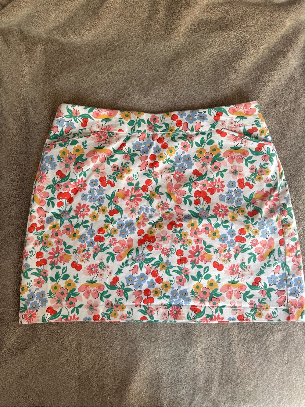 Croft & Barrow Effortless Stretch Skort - White Floral Cherry Print